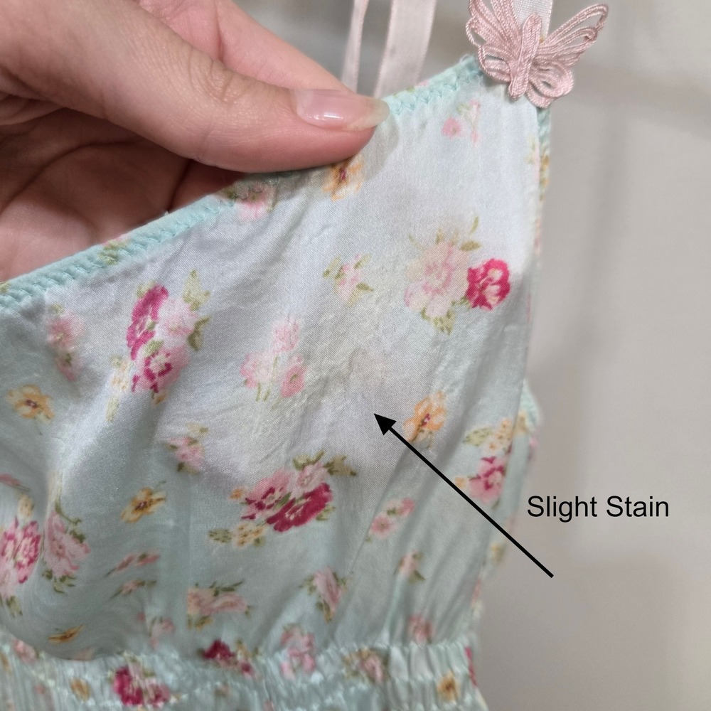 intimissimi Mint Floral Mini Dress with Pink and Purple Accents - Picture 7 of 8